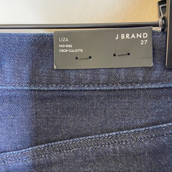 J Brand Liza Mid-rise Dark Denim Crop Culottes - Picture 4 of 6